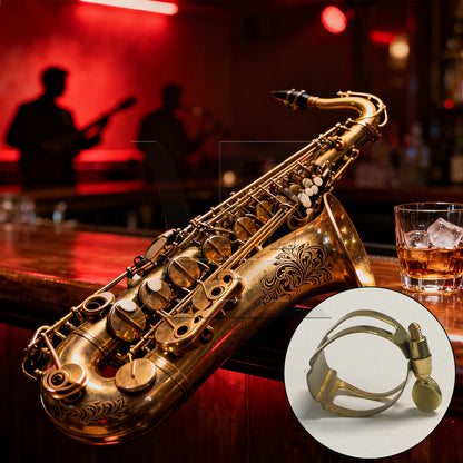 BQLZR 1pc Sax Mouthpiece Ligature Golden Saxophone Metal Clip Accessories