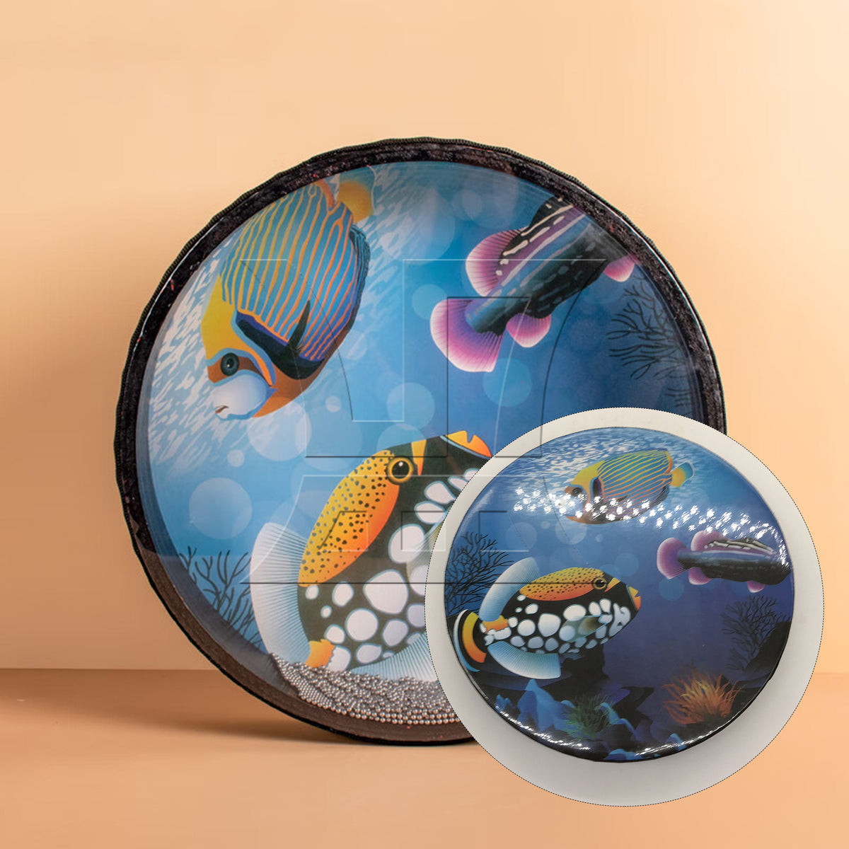 BQLZR 1pc Wave Bead Sea Drum 10 Inches for Stage Performance Accompaniment