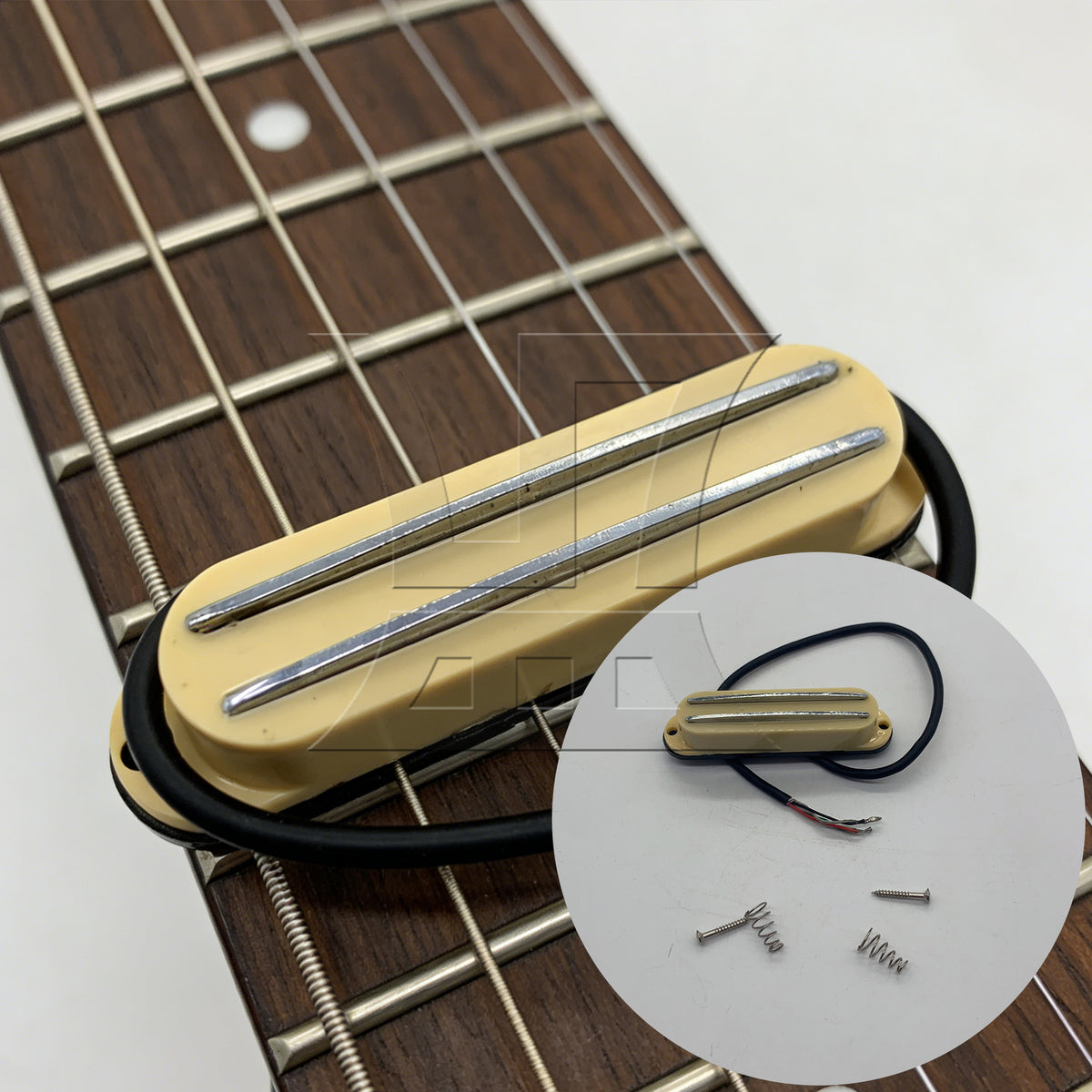 BQLZR 1pc Dual Rail Pickup Cream Yellow Electric Guitar Pickup Electric Guitar Accessories