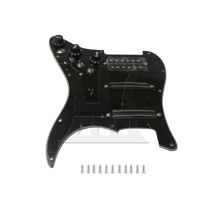 BQLZR 1pc Three-Layer Electric Guitar Guard Set Ssh All Black (With Switch, Right Hand) for Lynnists Musical Instrument Making