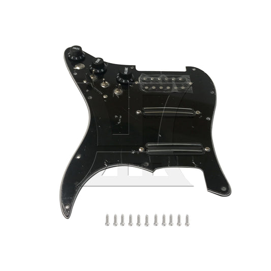 BQLZR 1pc Three-Layer Electric Guitar Guard Set Ssh All Black (With Switch, Right Hand) for Lynnists Musical Instrument Making