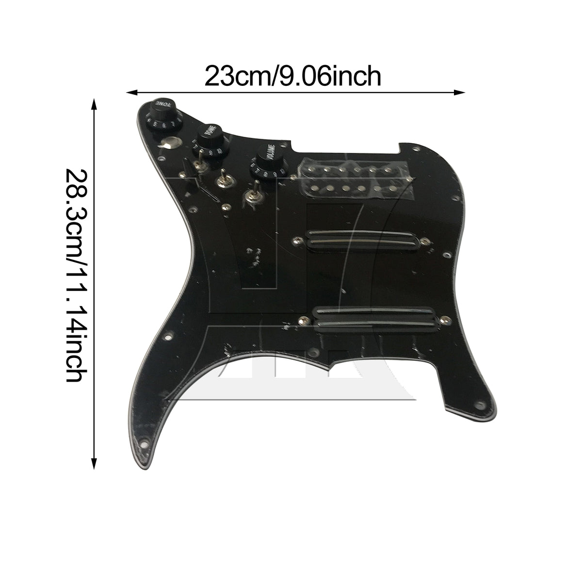 BQLZR 1pc Three-Layer Electric Guitar Guard Set Ssh All Black (With Switch, Right Hand) for Lynnists Musical Instrument Making