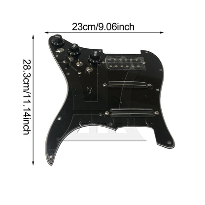 BQLZR 1pc Three-Layer Electric Guitar Guard Set Ssh All Black (With Switch, Right Hand) for Lynnists Musical Instrument Making