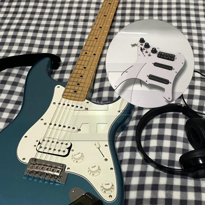 BQLZR 1pc Three-Layer Electric Guitar Guard Set Ssh White + Black (With Switch, Right Hand) for Lynnists Musical Instrument Making