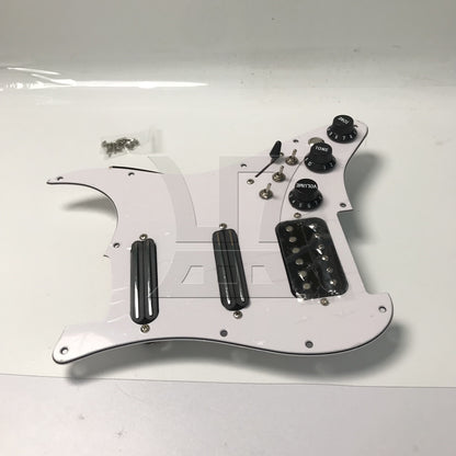 BQLZR 1pc Three-Layer Electric Guitar Guard Set Ssh White + Black (With Switch, Right Hand) for Lynnists Musical Instrument Making