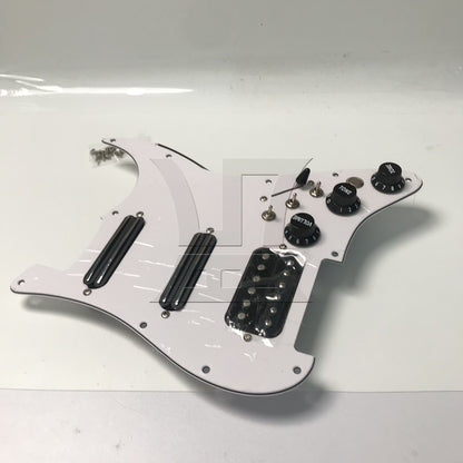BQLZR 1pc Three-Layer Electric Guitar Guard Set Ssh White + Black (With Switch, Right Hand) for Lynnists Musical Instrument Making