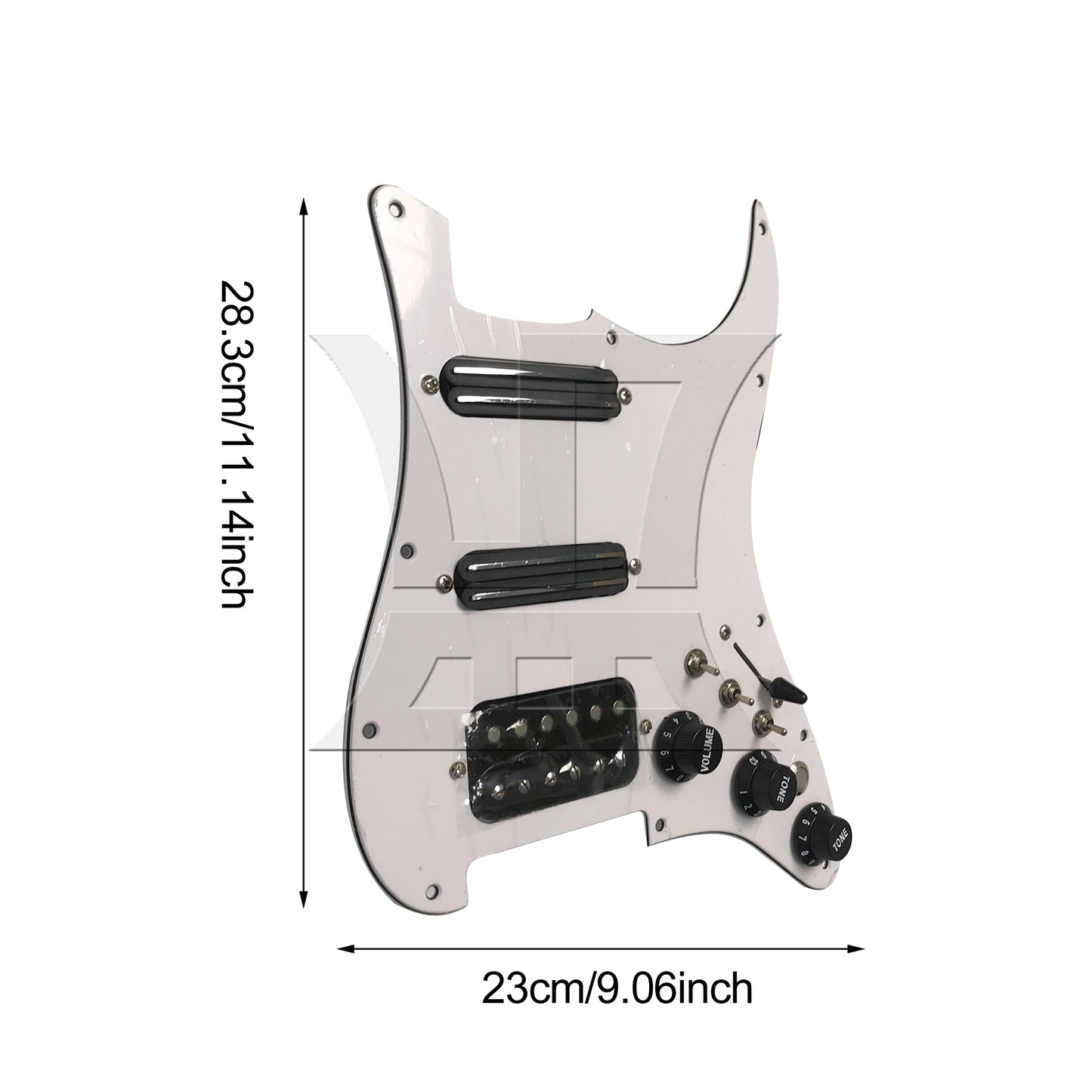 BQLZR 1pc Three-Layer Electric Guitar Guard Set Ssh White + Black (With Switch, Right Hand) for Lynnists Musical Instrument Making