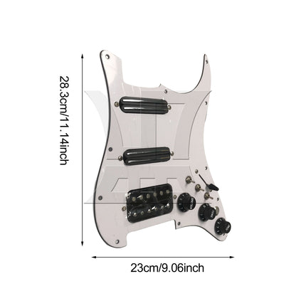 BQLZR 1pc Three-Layer Electric Guitar Guard Set Ssh White + Black (With Switch, Right Hand) for Lynnists Musical Instrument Making