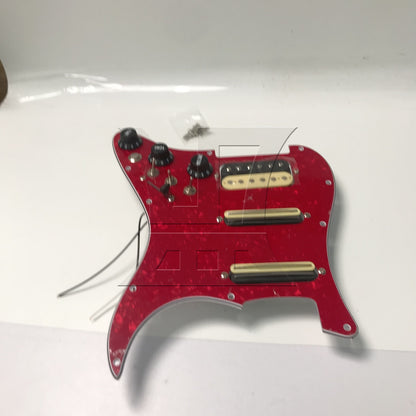 BQLZR 1pc Three-Layer Electric Guitar Guard Set Ssh Red Pearl + Zebra (With Switch, Right Hand) for Lynnists Musical Instrument Making