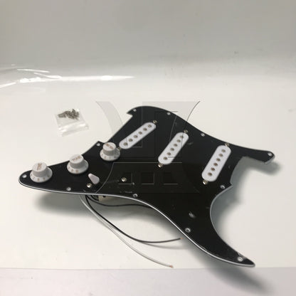 BQLZR 1pc Three-Layer Electric Guitar Guard Set SSS Black & White for Lynnists Musical Instrument Making