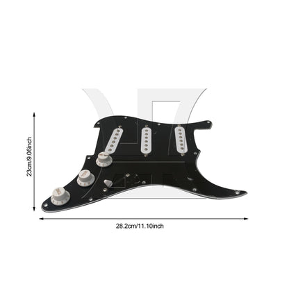 BQLZR 1pc Three-Layer Electric Guitar Guard Set SSS Black & White for Lynnists Musical Instrument Making