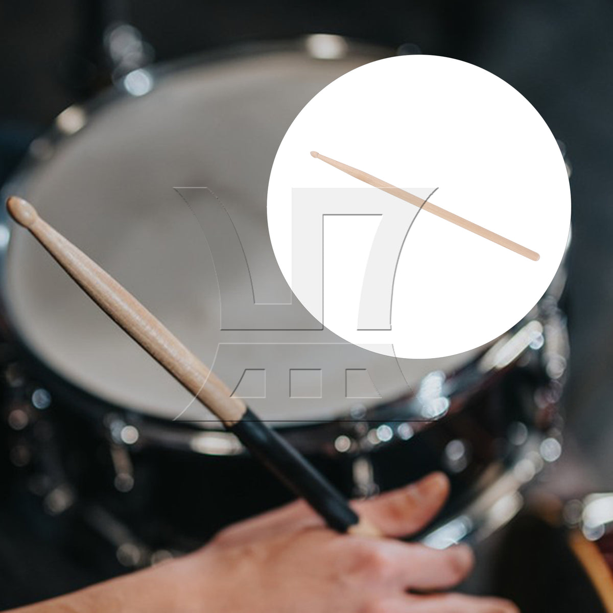 BQLZR 1pc Unpainted Wooden Drum Stick for Adult Practice Drumstick 40.6x1.5cm 7A