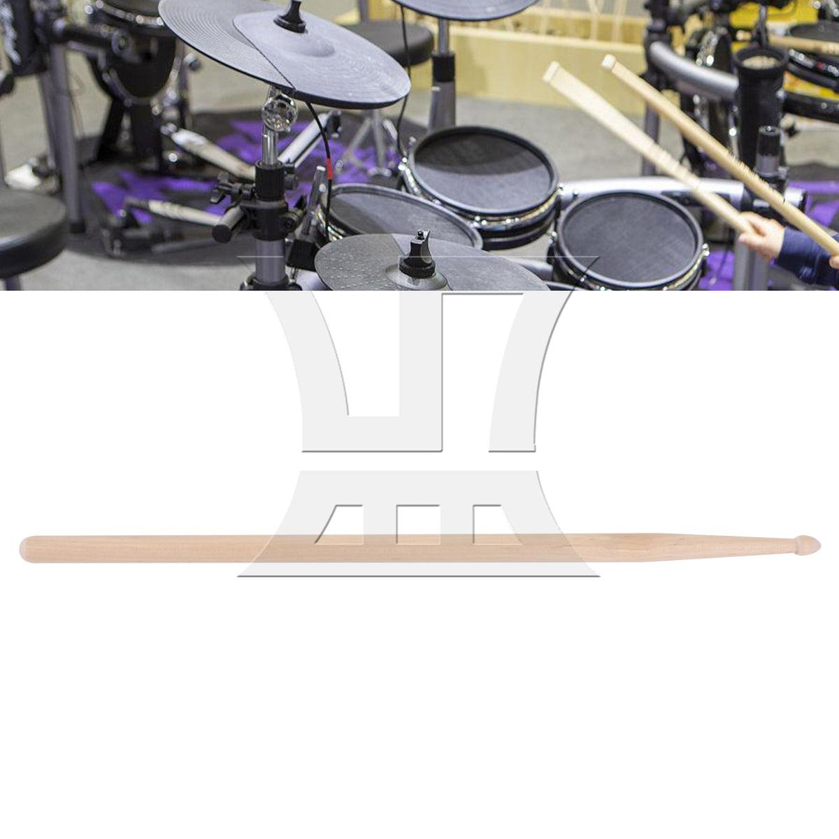 BQLZR 1pc Unpainted Wooden Drum Stick for Adult Practice Drumstick 40.6x1.5cm 7A