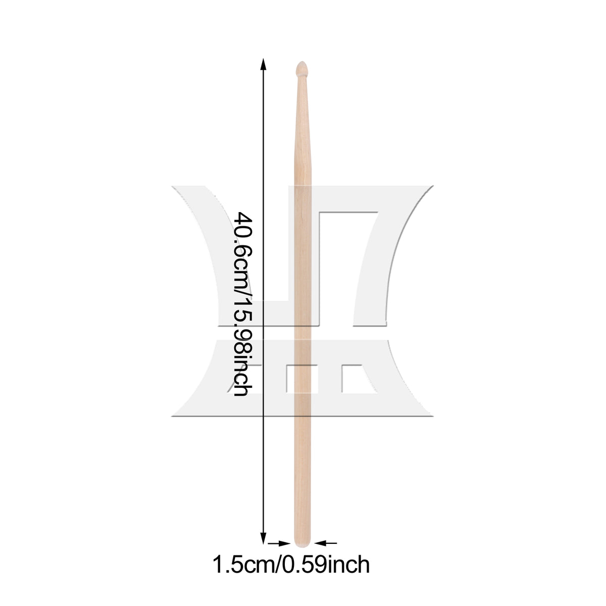 BQLZR 1pc Unpainted Wooden Drum Stick for Adult Practice Drumstick 40.6x1.5cm 7A