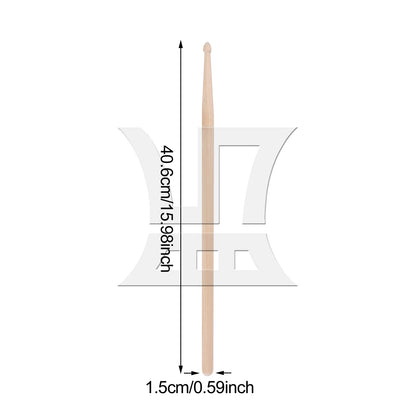 BQLZR 1pc Unpainted Wooden Drum Stick for Adult Practice Drumstick 40.6x1.5cm 7A