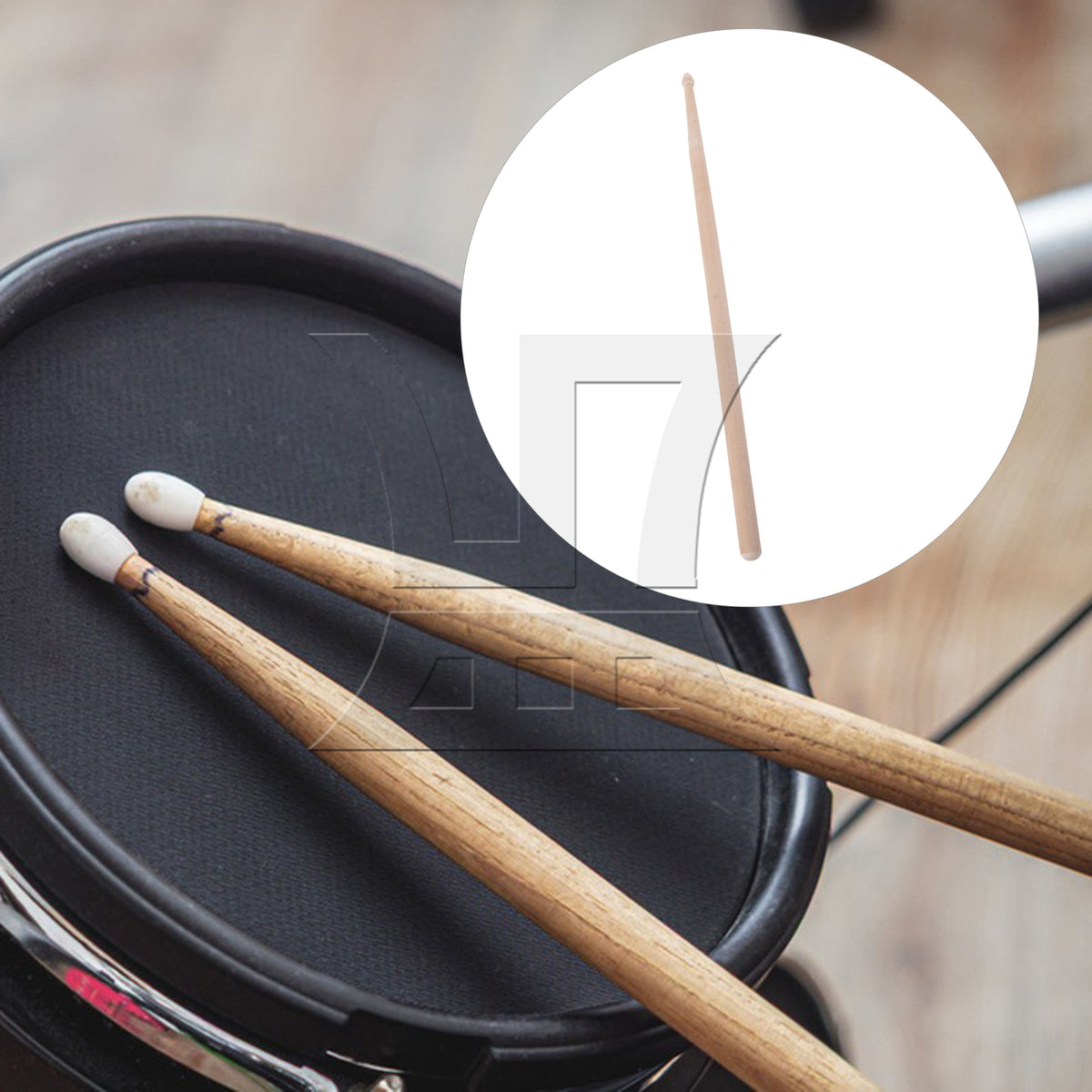 BQLZR 1pc Unpainted Wooden Drum Stick for Adult Practice Drumstick 39.5x1.37cm 7A
