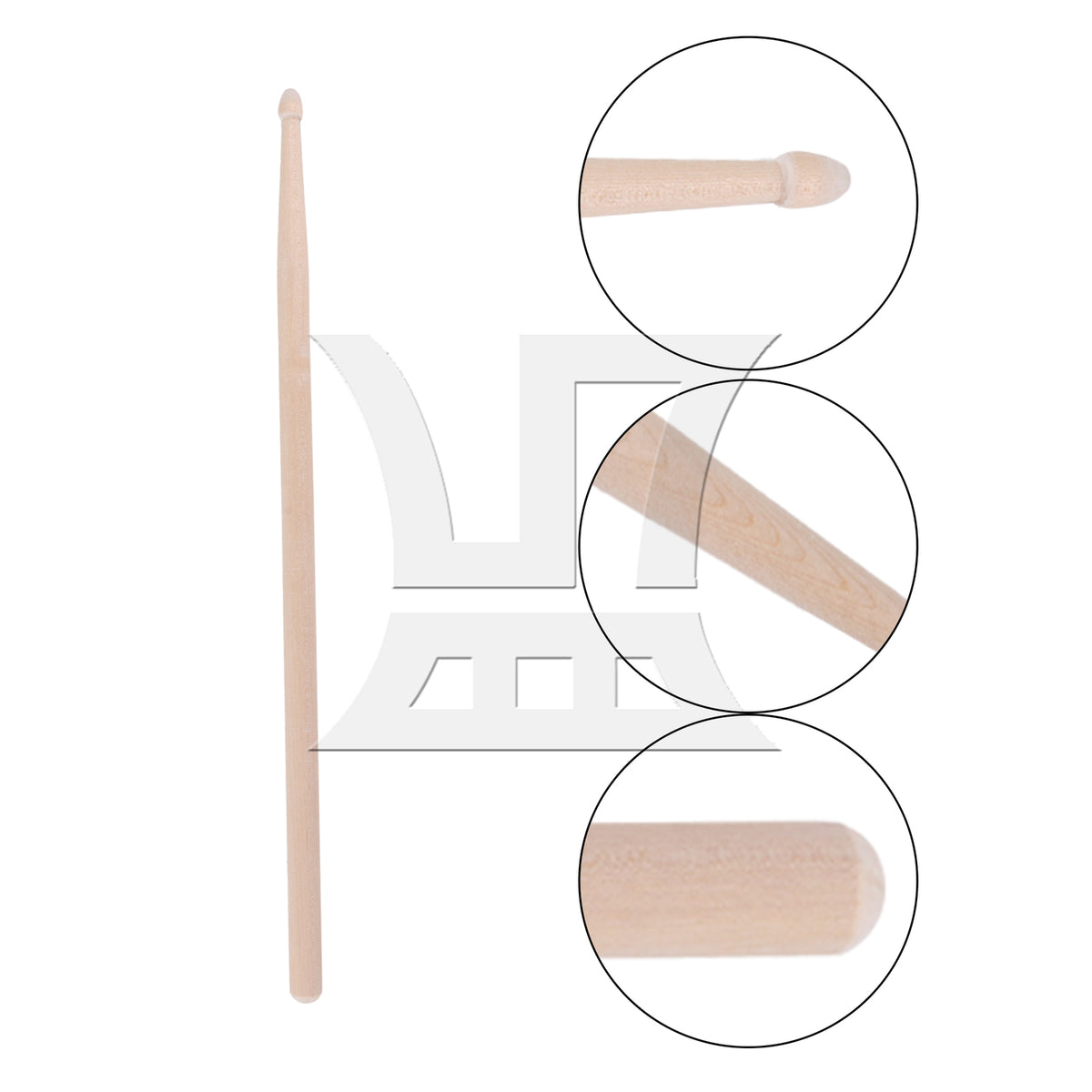 BQLZR 1pc Unpainted Wooden Drum Stick for Adult Practice Drumstick 39.5x1.37cm 7A