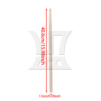 BQLZR 1pc Unpainted Wooden Drum Stick for Adult Practice Drumstick 39.5x1.37cm 7A