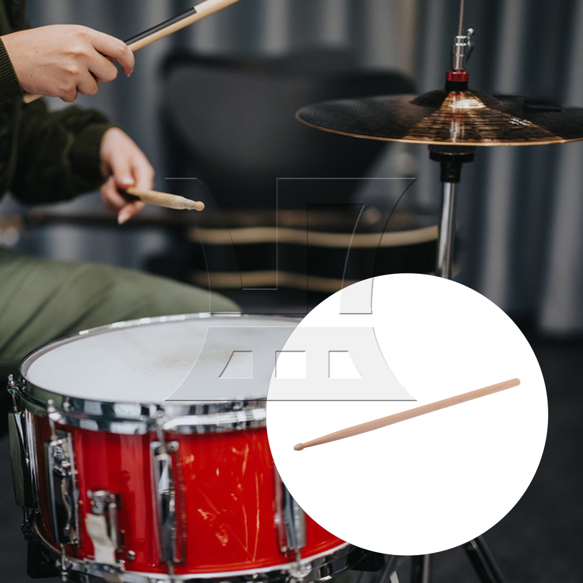 BQLZR 1pc Varnish Wood Drum Stick for Adult Practice Drumstick 16 Inch 7A