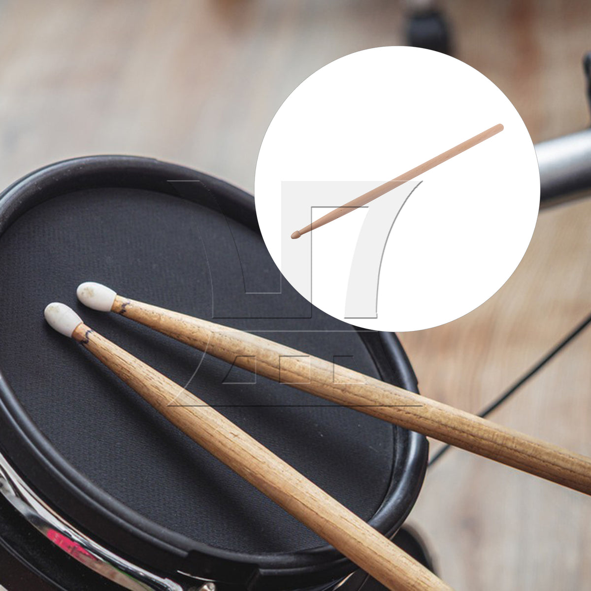 BQLZR 1pc Varnish Wood Drum Stick for Adult Practice Drumstick 16 Inch 7A