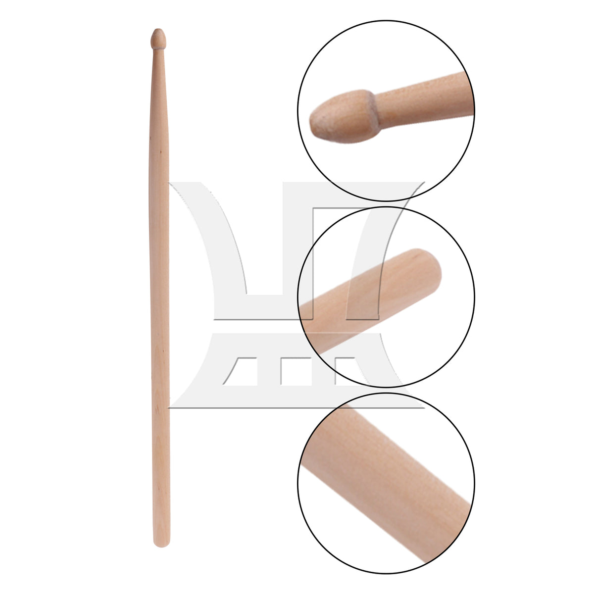 BQLZR 1pc Varnish Wood Drum Stick for Adult Practice Drumstick 16 Inch 7A