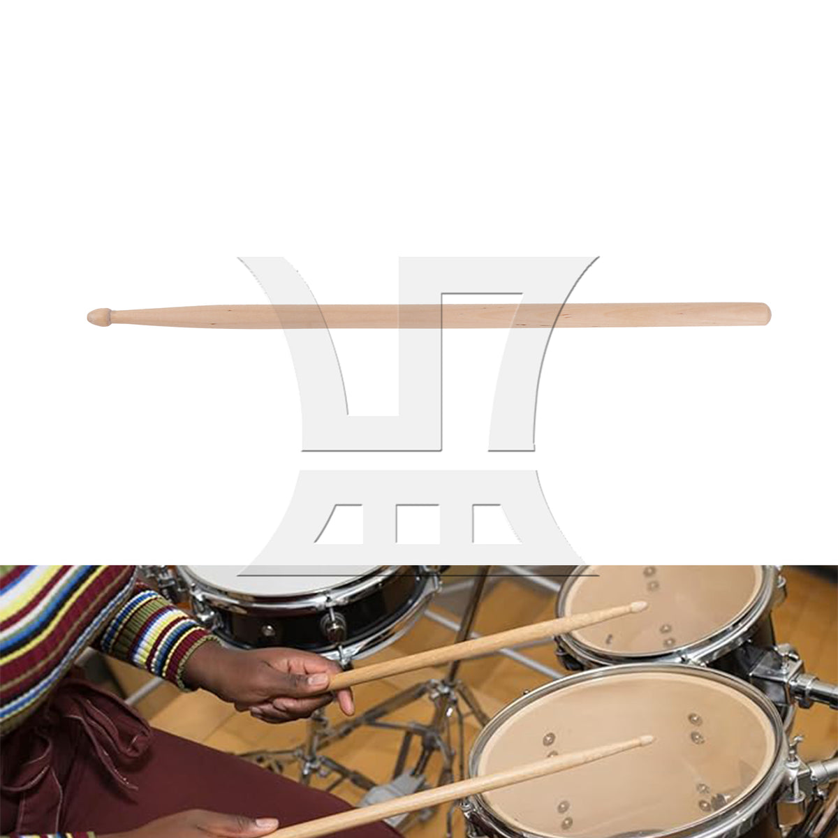 BQLZR 1pc Varnish Wood Drum Stick for Adult Practice Drumstick 16 Inch 7A