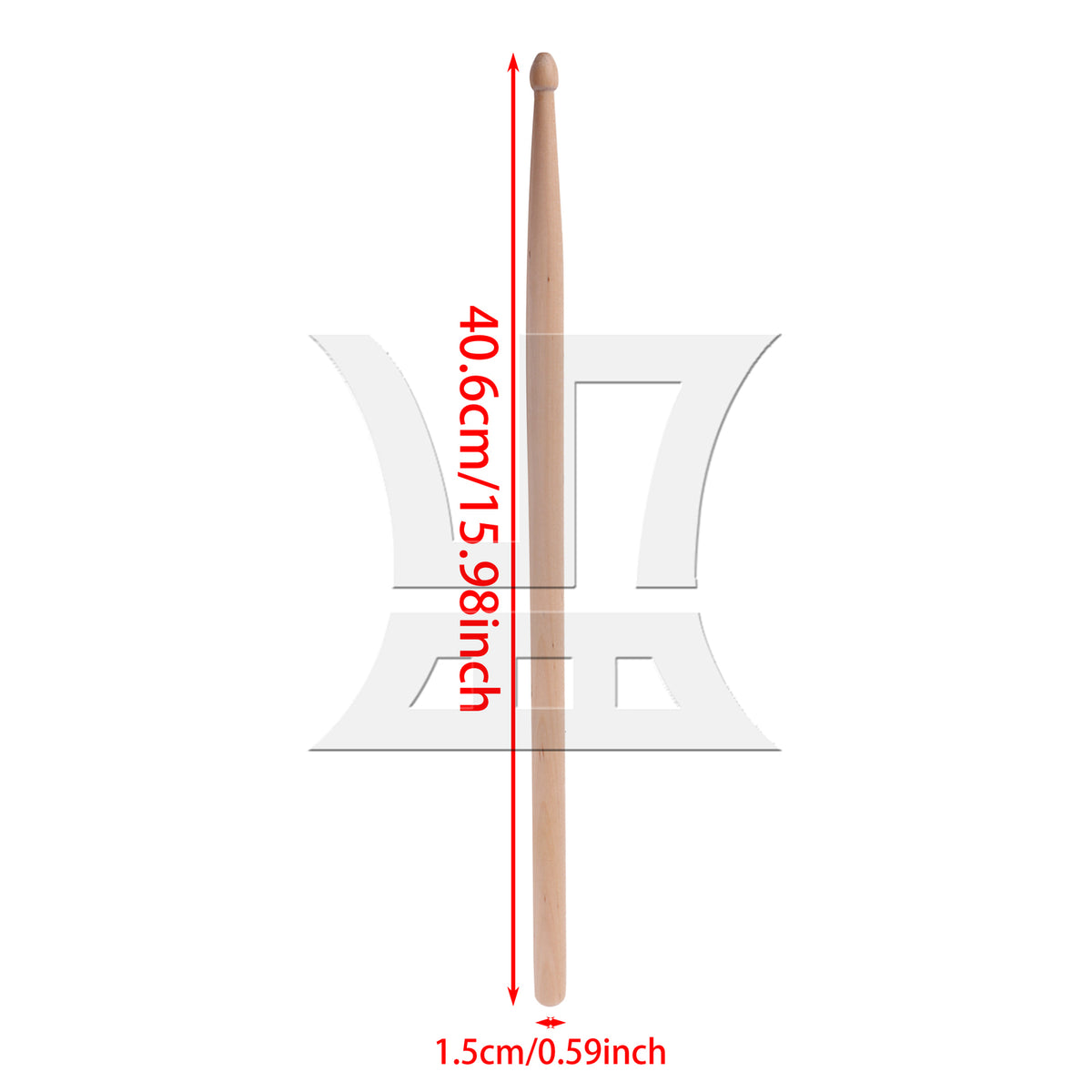 BQLZR 1pc Varnish Wood Drum Stick for Adult Practice Drumstick 16 Inch 7A
