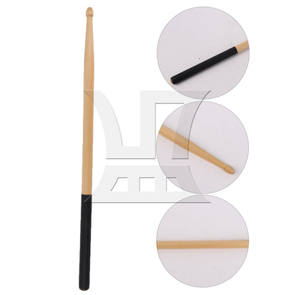 BQLZR 1pc 16 Inch Classic Wood Drum Sticks Non-Slip Grip for Adult Practice Accessories Black 5A