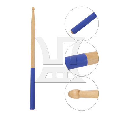BQLZR 1pc 16 Inch Classic Wood Drum Sticks Non-Slip Grip for Adult Practice Accessories Blue 5A