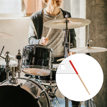 BQLZR 1pc 16 Inch Classic Wood Drum Sticks Non-Slip Grip for Adult Practice Accessories Red 5A