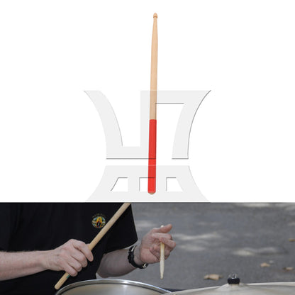 BQLZR 1pc 16 Inch Classic Wood Drum Sticks Non-Slip Grip for Adult Practice Accessories Red 5A