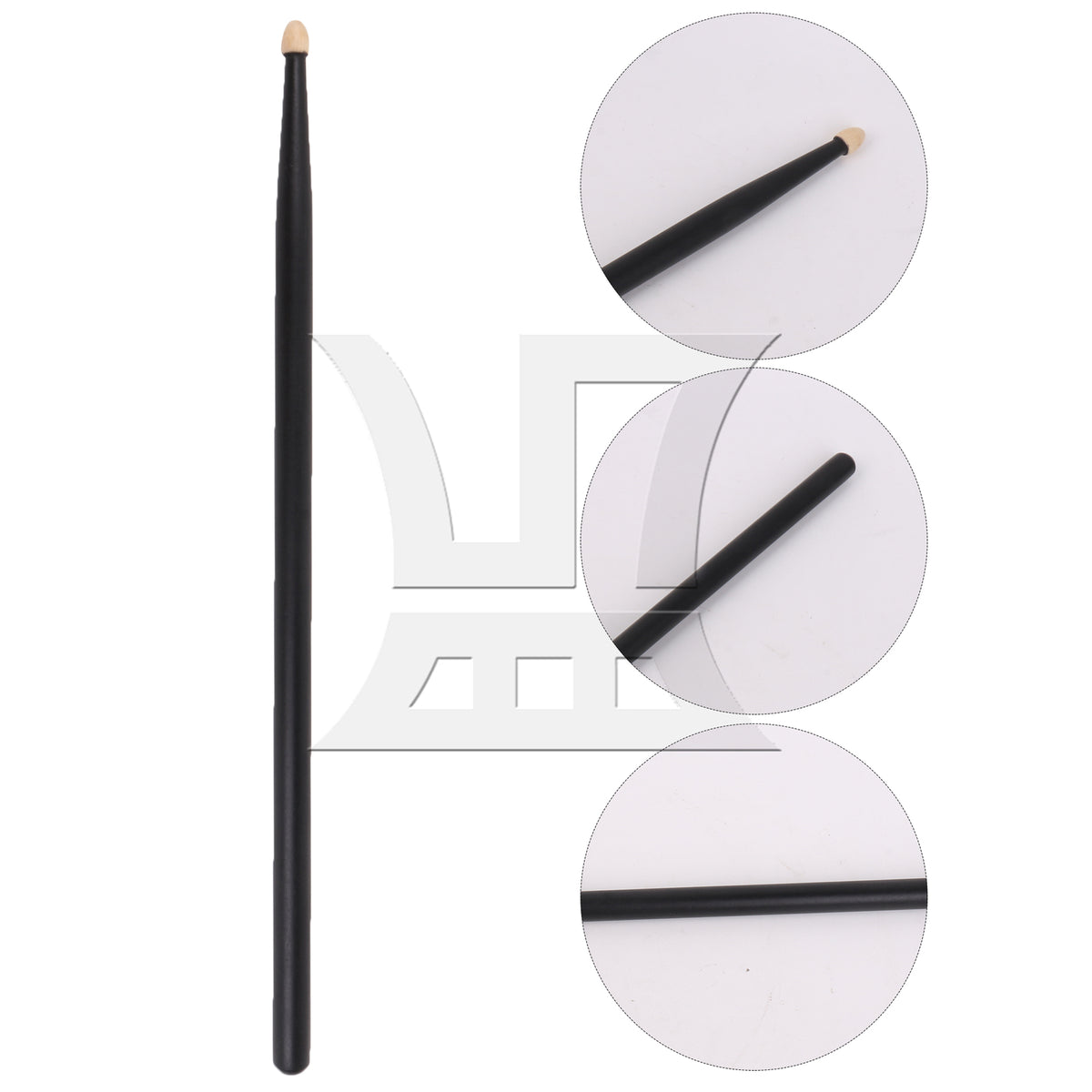 BQLZR 1pc 16 Inch Classic Wood Drum Sticks for Adult Practice Accessories Black 5A
