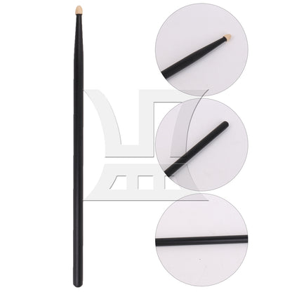 BQLZR 1pc 16 Inch Classic Wood Drum Sticks for Adult Practice Accessories Black 5A