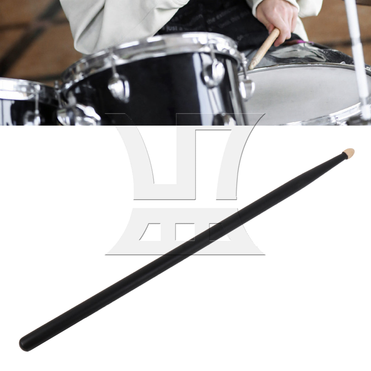 BQLZR 1pc 16 Inch Classic Wood Drum Sticks for Adult Practice Accessories Black 5A