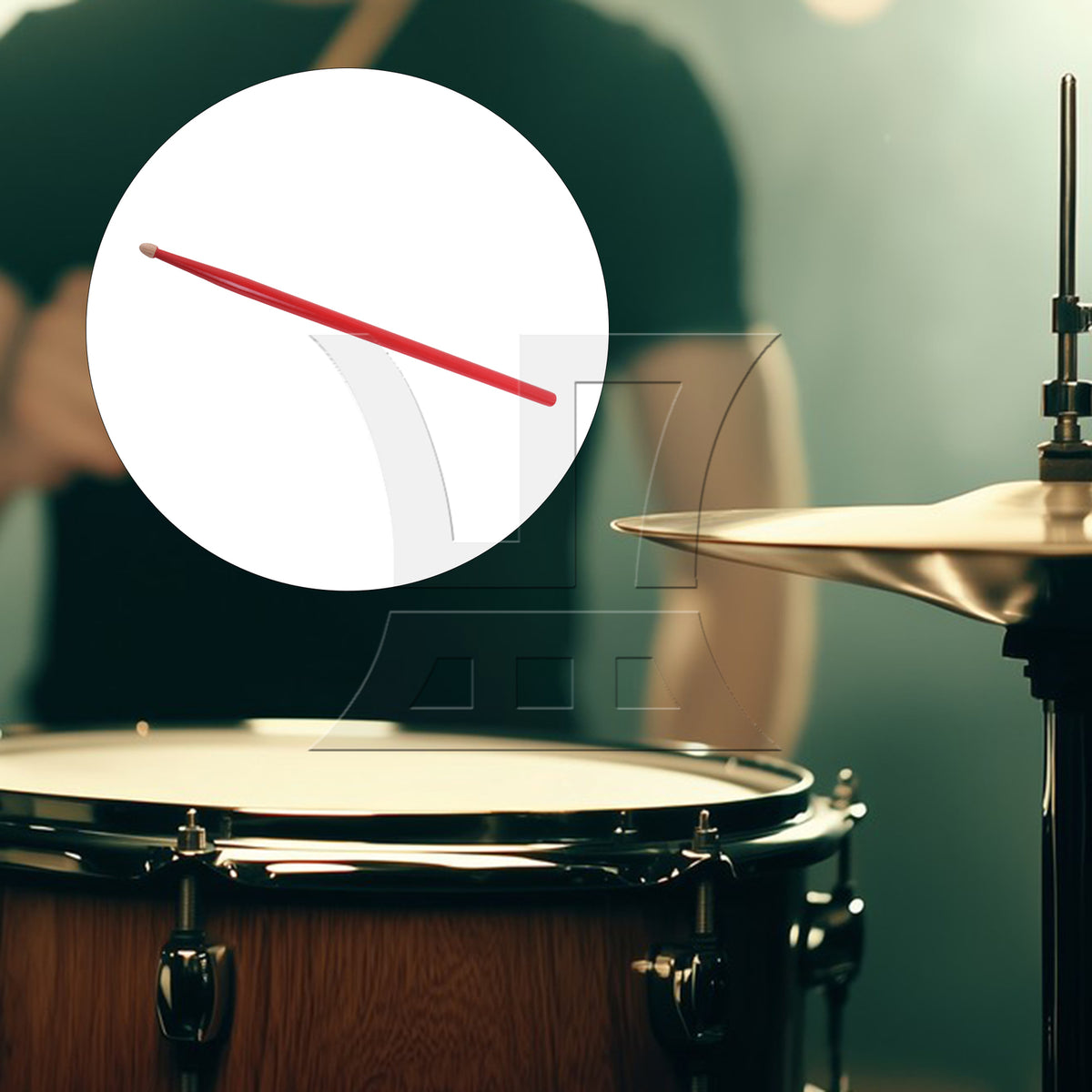 BQLZR 1pc 16 Inch Classic Wood Drum Sticks for Adult Practice Accessories Red 5A