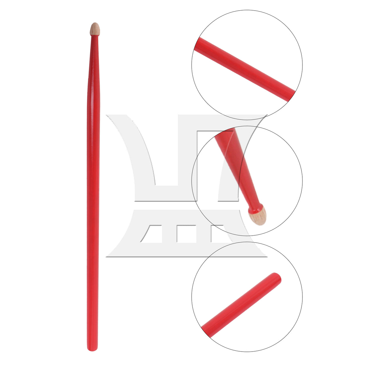 BQLZR 1pc 16 Inch Classic Wood Drum Sticks for Adult Practice Accessories Red 5A