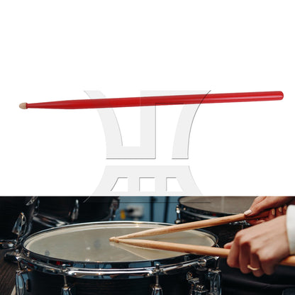 BQLZR 1pc 16 Inch Classic Wood Drum Sticks for Adult Practice Accessories Red 5A