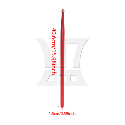 BQLZR 1pc 16 Inch Classic Wood Drum Sticks for Adult Practice Accessories Red 5A