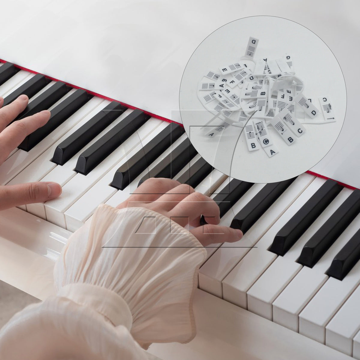 BQLZR 1set Piano Keyboard Sheet Music Note Stickers for Vertical Piano