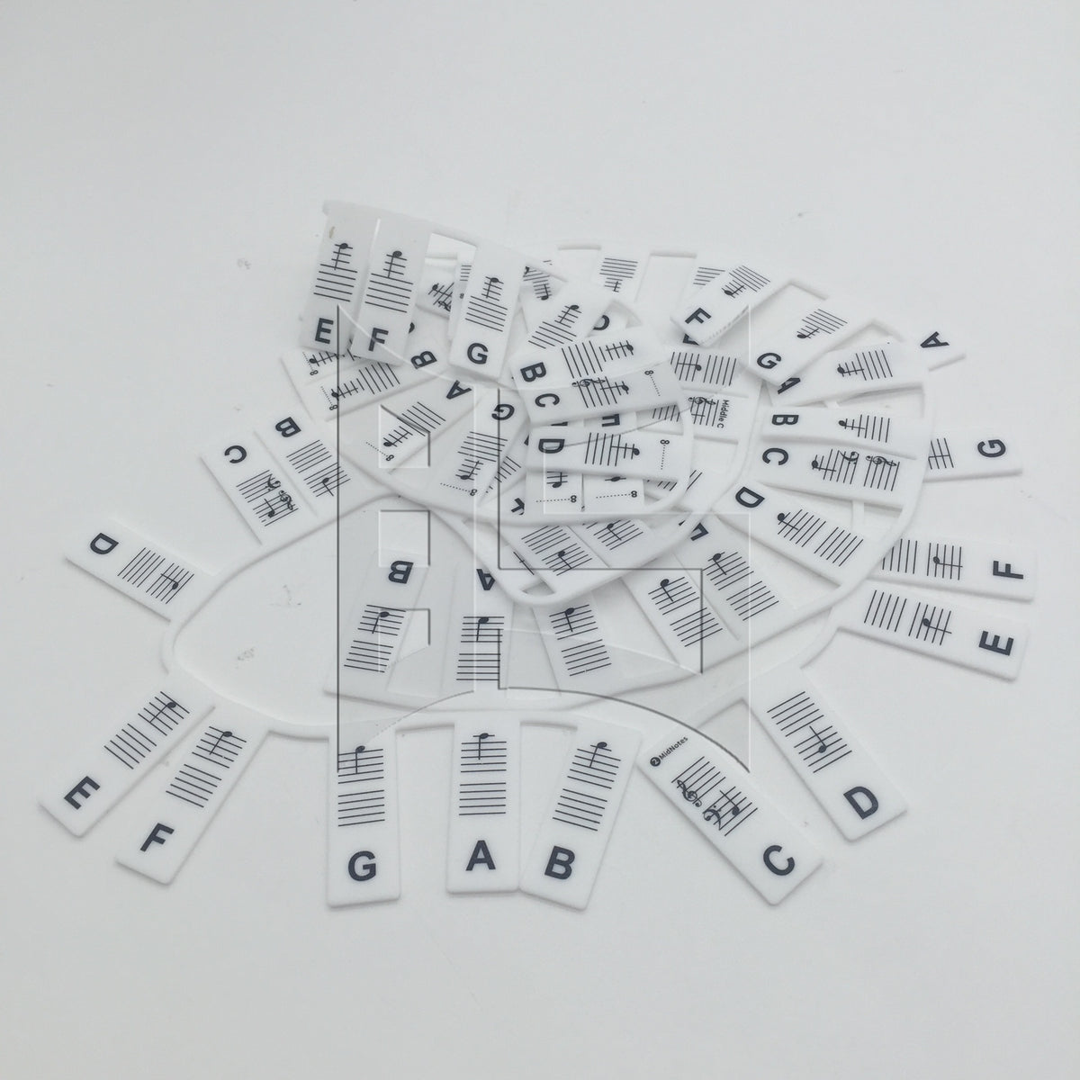 BQLZR 1set Piano Keyboard Sheet Music Note Stickers for Vertical Piano