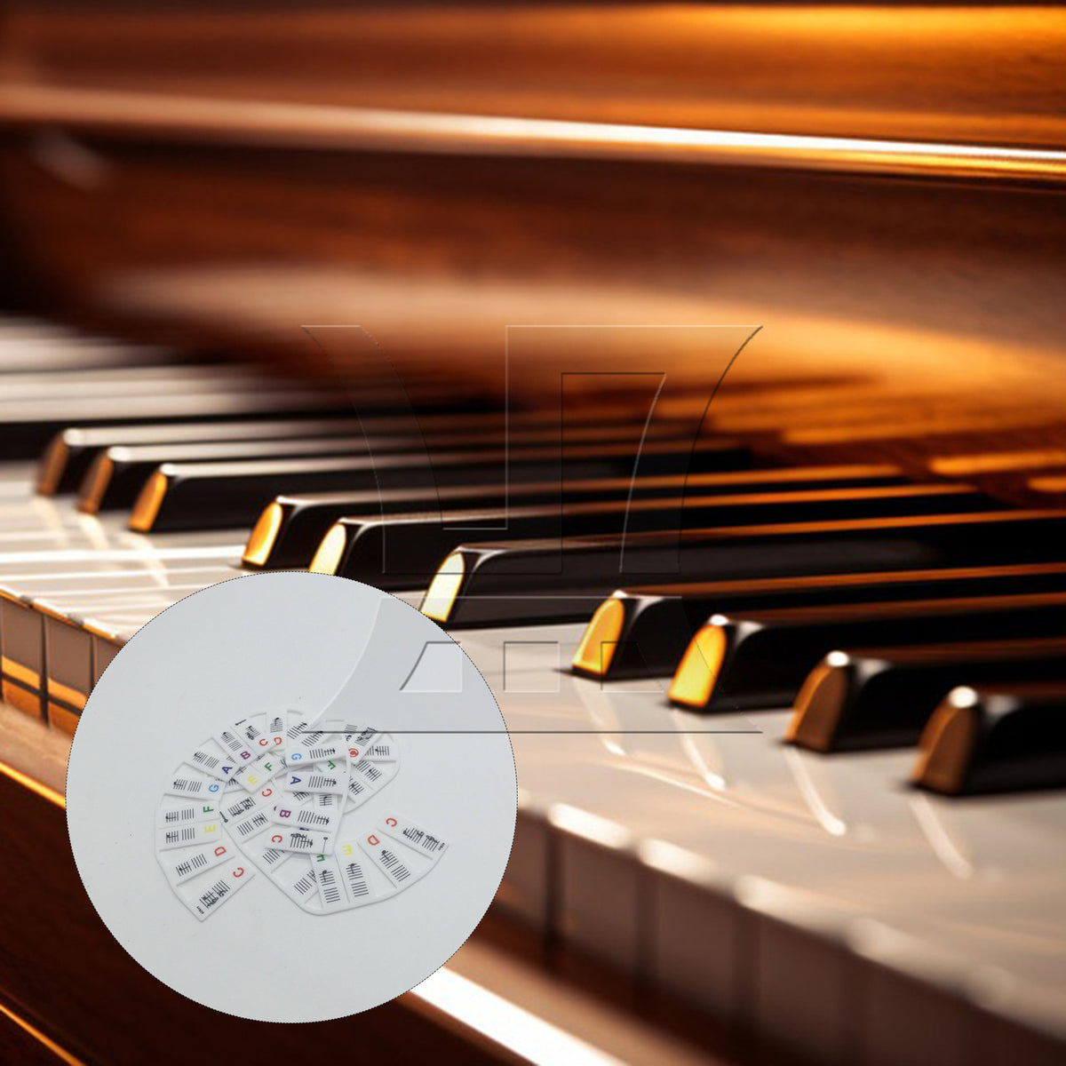 BQLZR 1set Piano Keyboard Sheet Music Note Stickers for Electric Piano