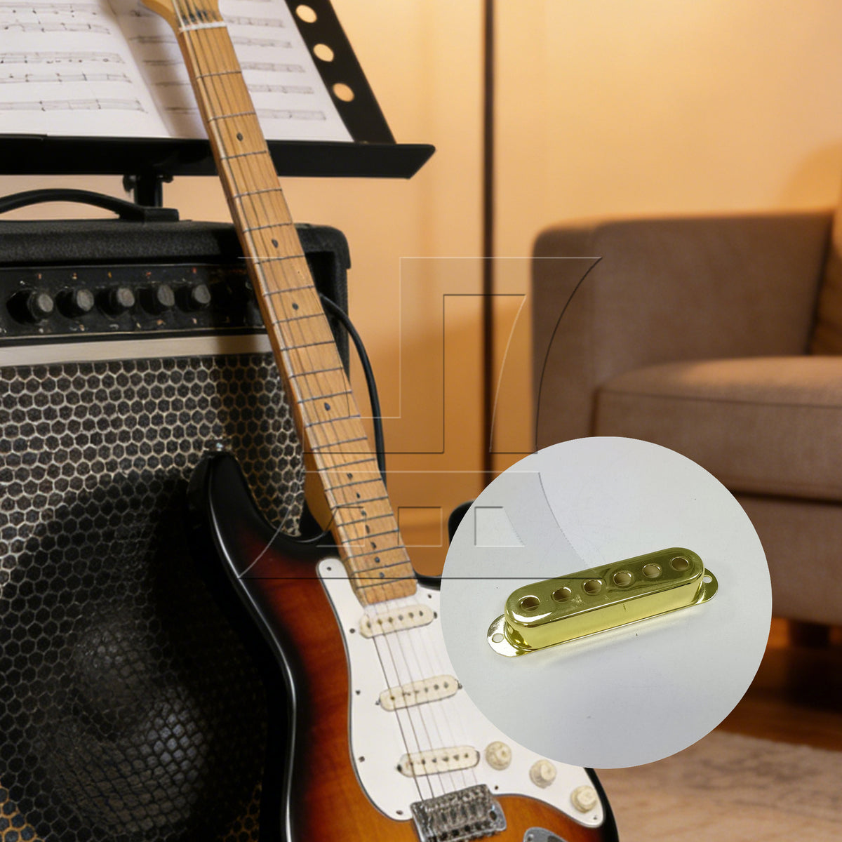 BQLZR 1pc Single Coil Pickup Cover 5.2cm Gold for Electric Guitar Single Coil Pickup