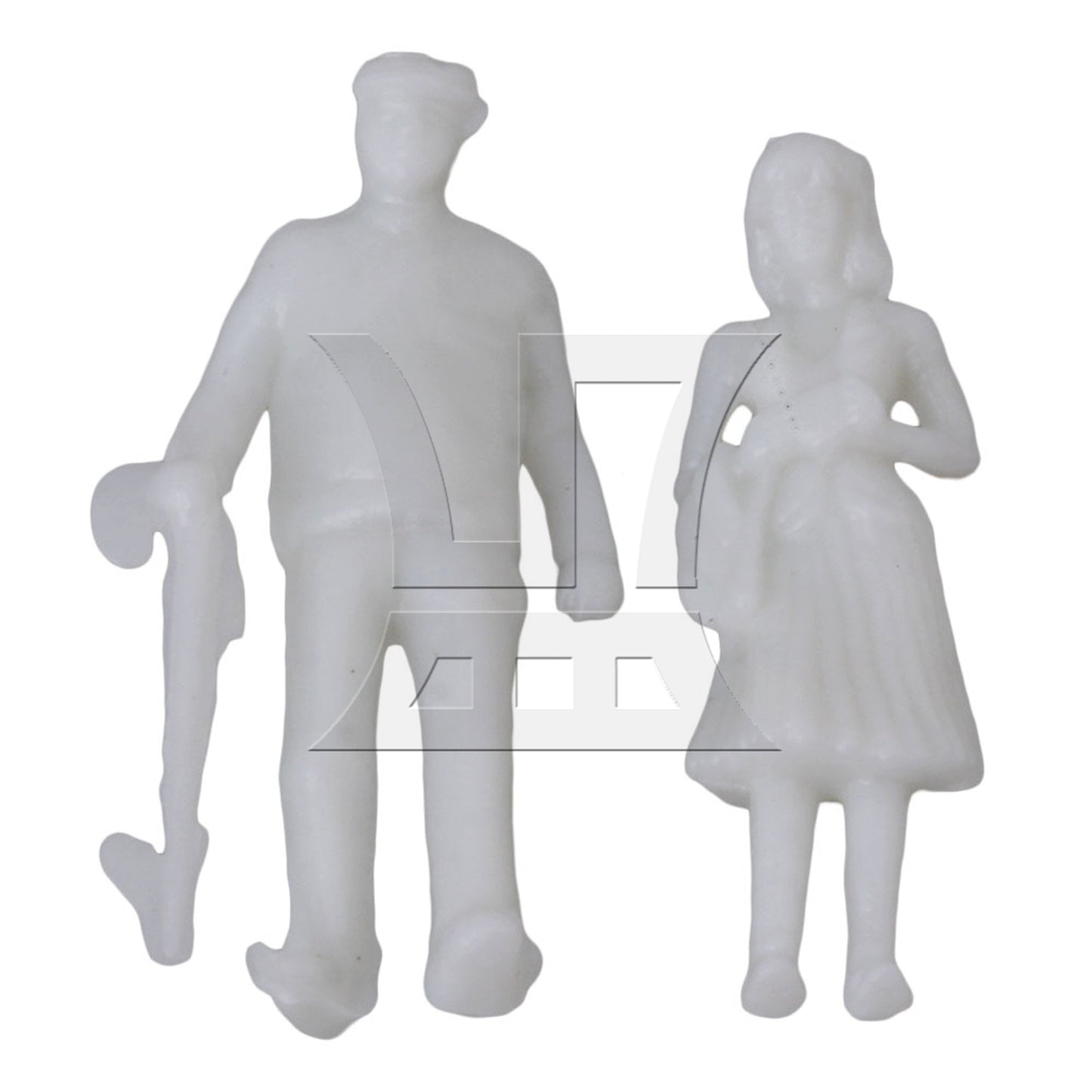 BQLZR 100PCS White Unpainted Architectural 1:75 Scale Model Figures
