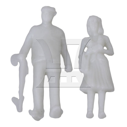 BQLZR 100PCS White Unpainted Architectural 1:75 Scale Model Figures