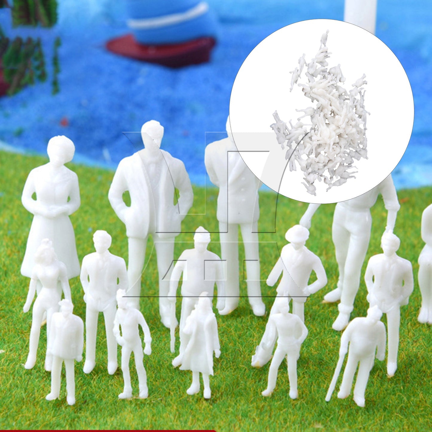 BQLZR White 100PCS Model Train People Figure Passengers 1:200 Scale