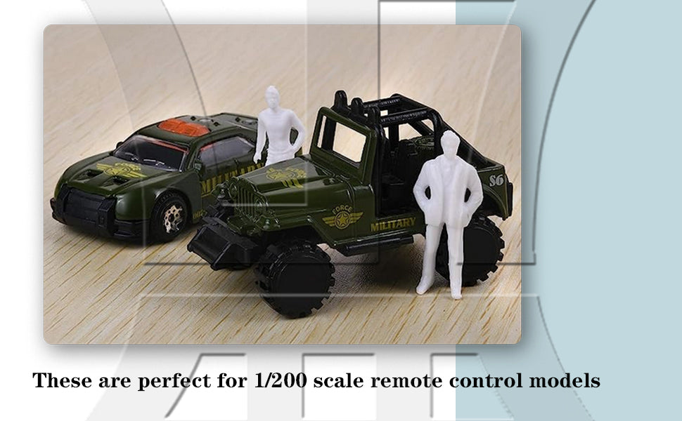 BQLZR White 100PCS Model Train People Figure Passengers 1:200 Scale