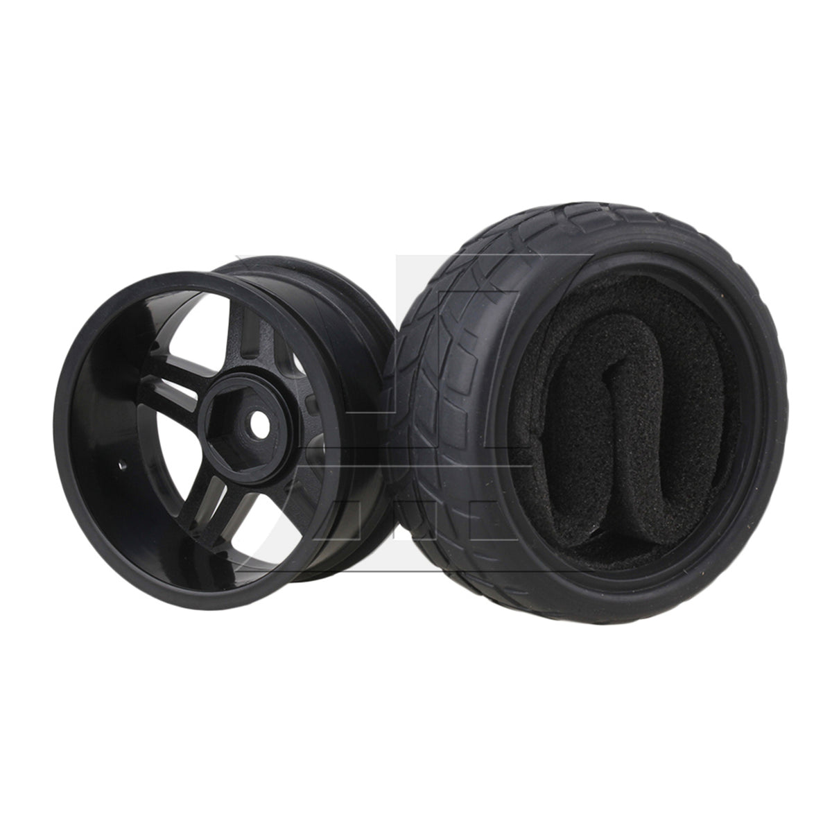 BQLZR 4PCS Rhombic Pattern Hub Wheel Rim&Tires 1:10 RC On-road Racing Car