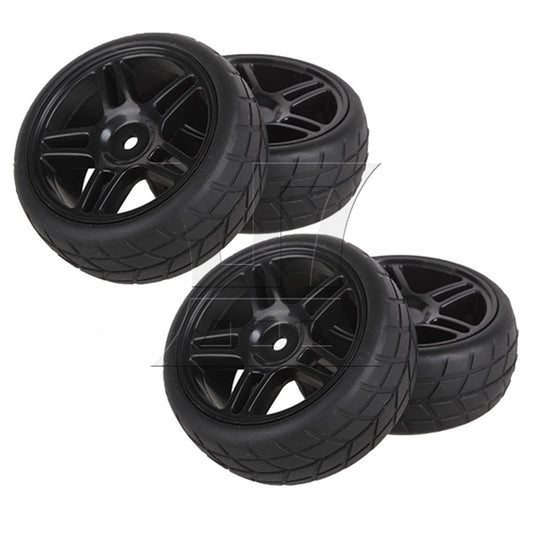 BQLZR 4PCS Rhombic Pattern Hub Wheel Rim&Tires 1:10 RC On-road Racing Car
