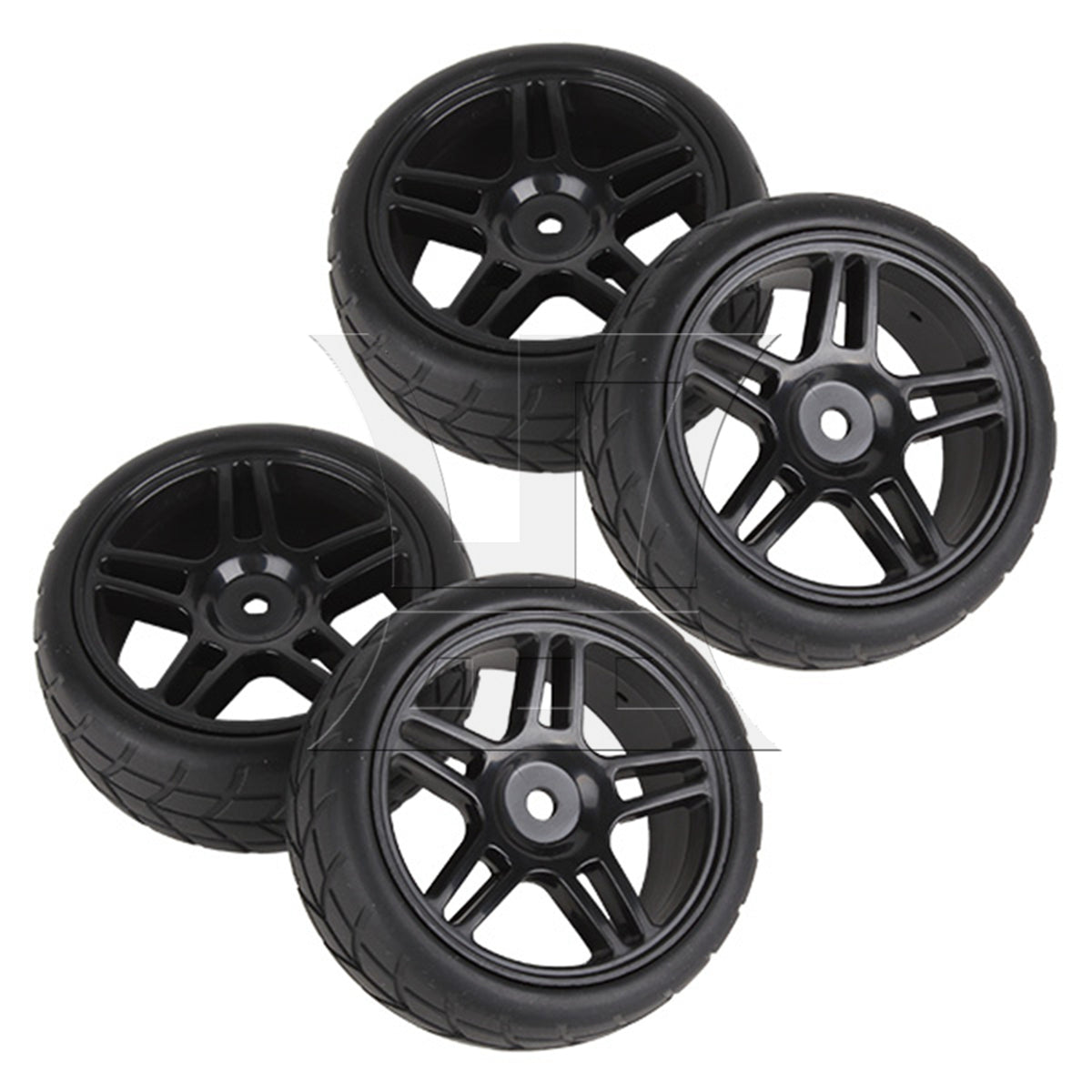 BQLZR 4PCS Rhombic Pattern Hub Wheel Rim&Tires 1:10 RC On-road Racing Car