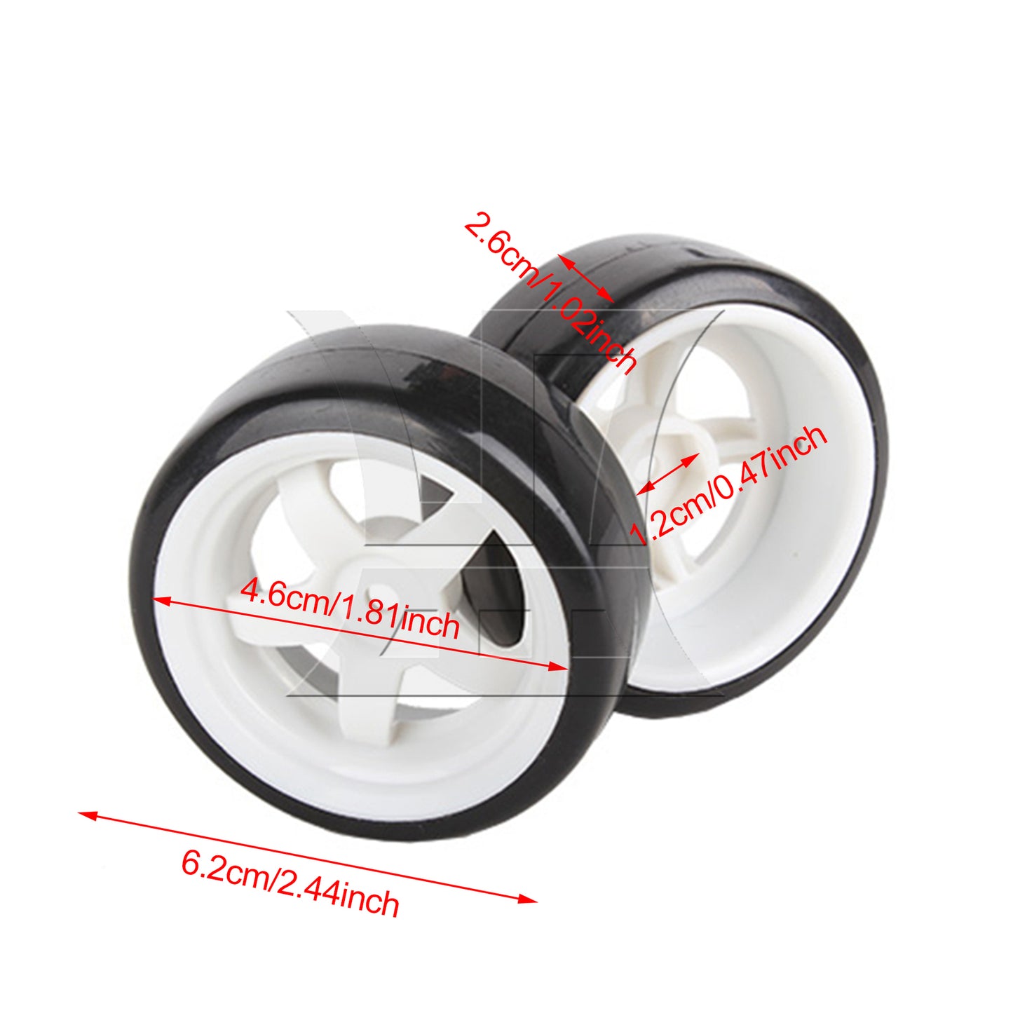 BQLZR 4x RC 1:10 On-Road Car & Drift Car 5 Spoke White Wheel Rim & Tyre Tires